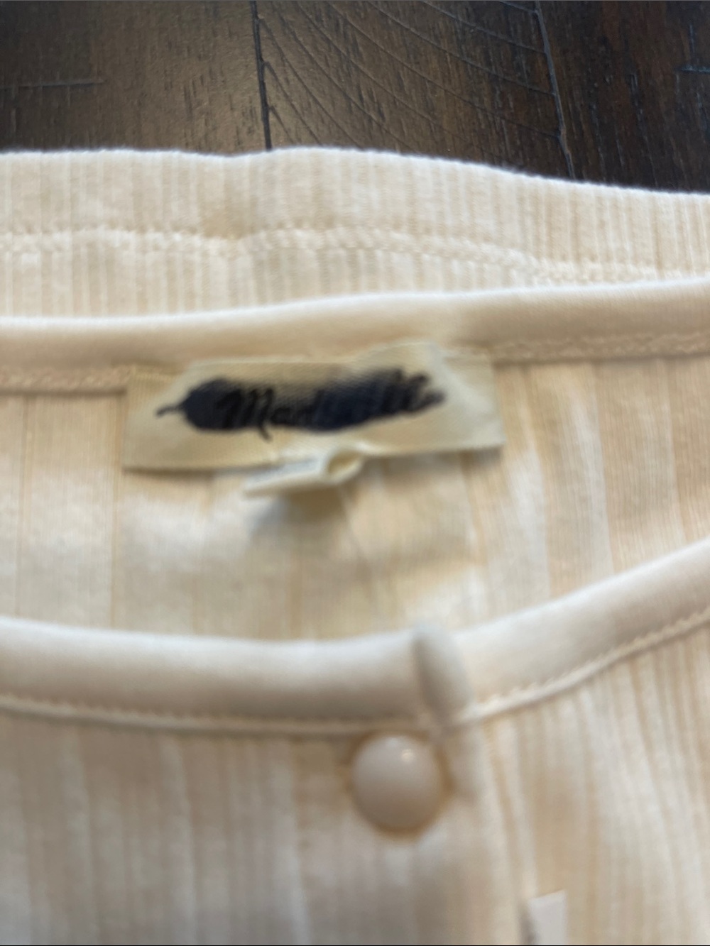 Madewell Ivory Ribbed Button-Tank - Picture 9 of 9